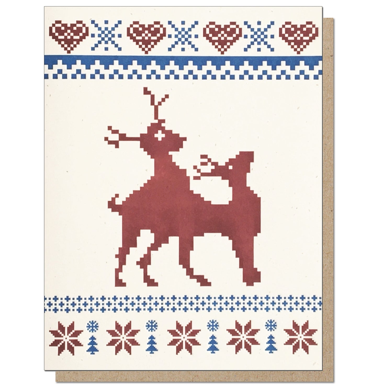 Frisky Reindeer Ugly Sweater Holiday Card