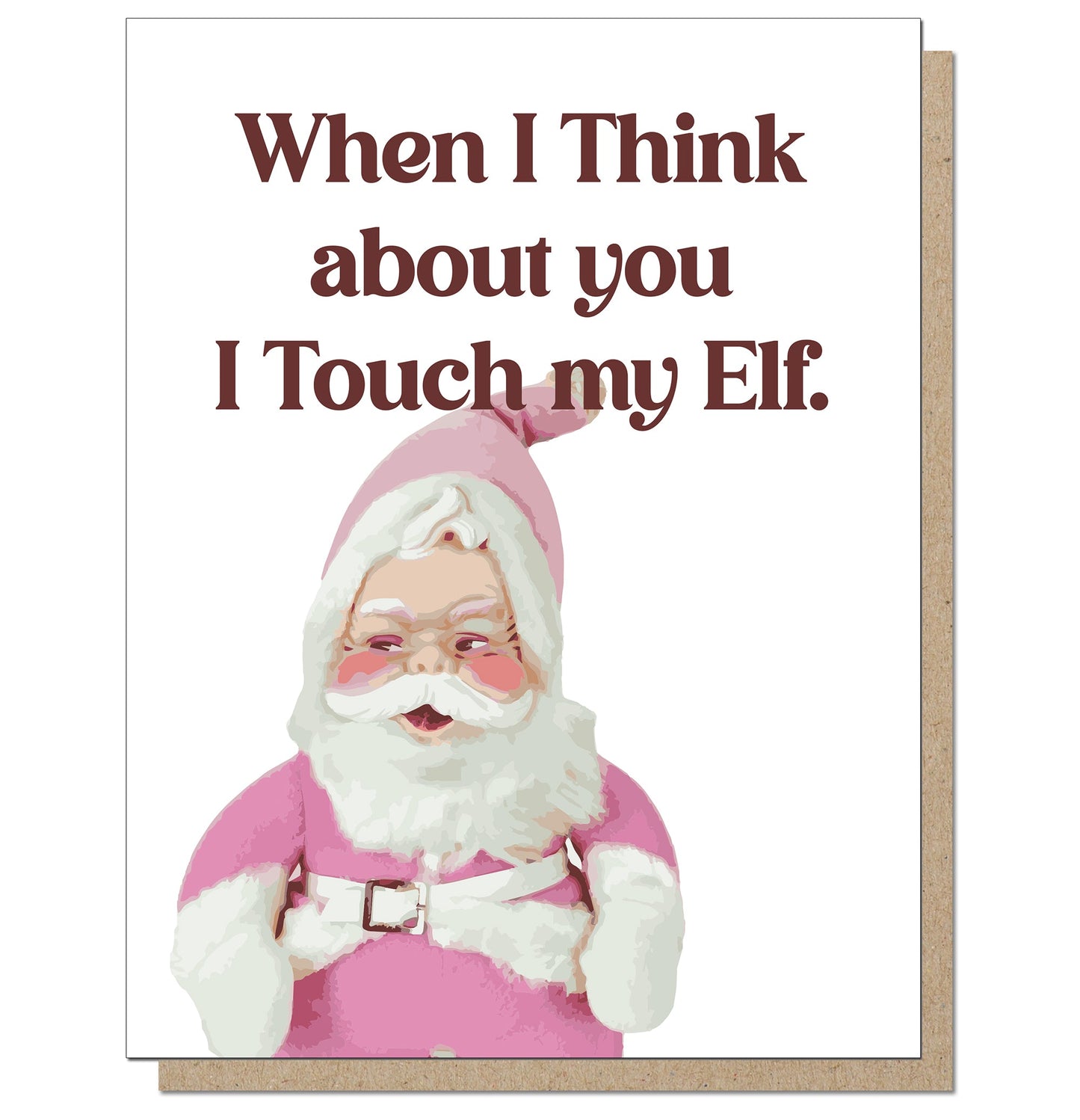Touch My Elf Funny Pun Greeting Card