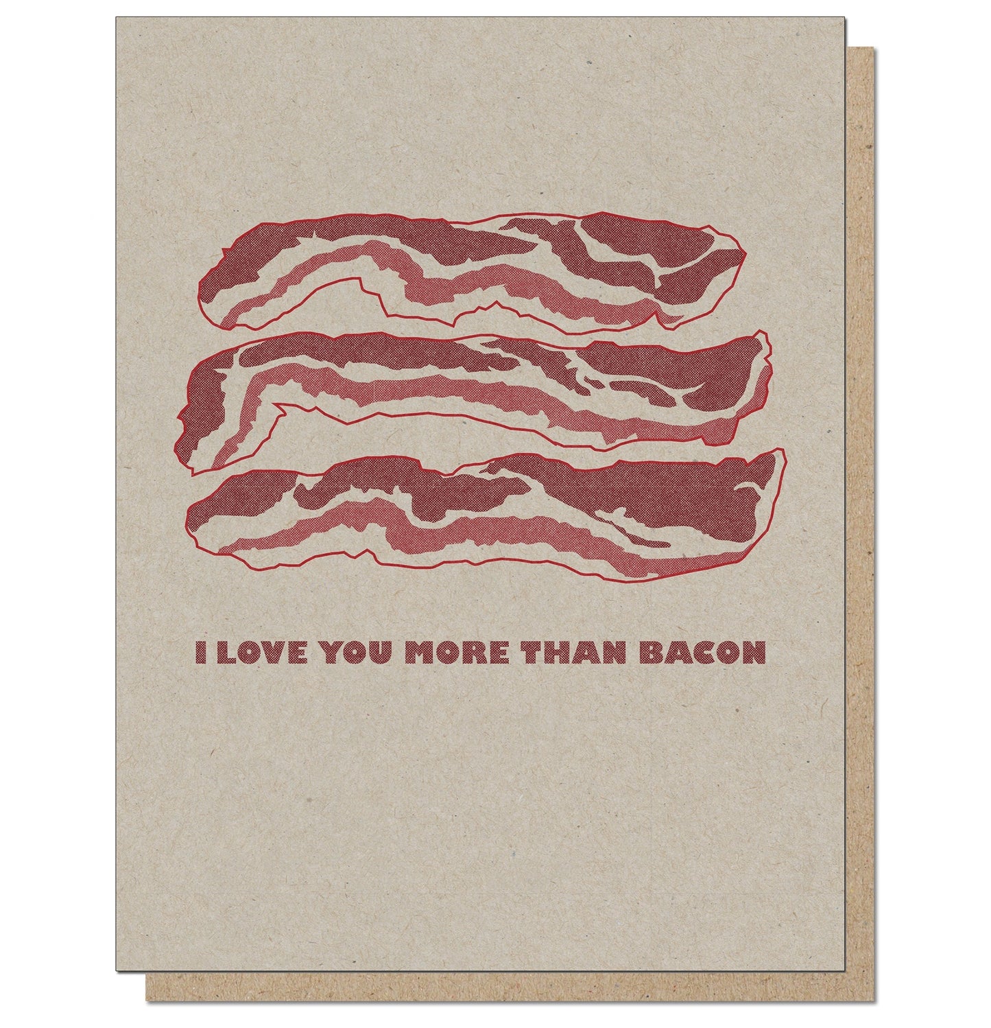 Bacon Love. Romantic Card.
