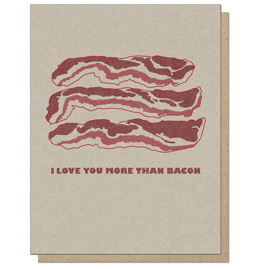 Bacon Love. Romantic Card.