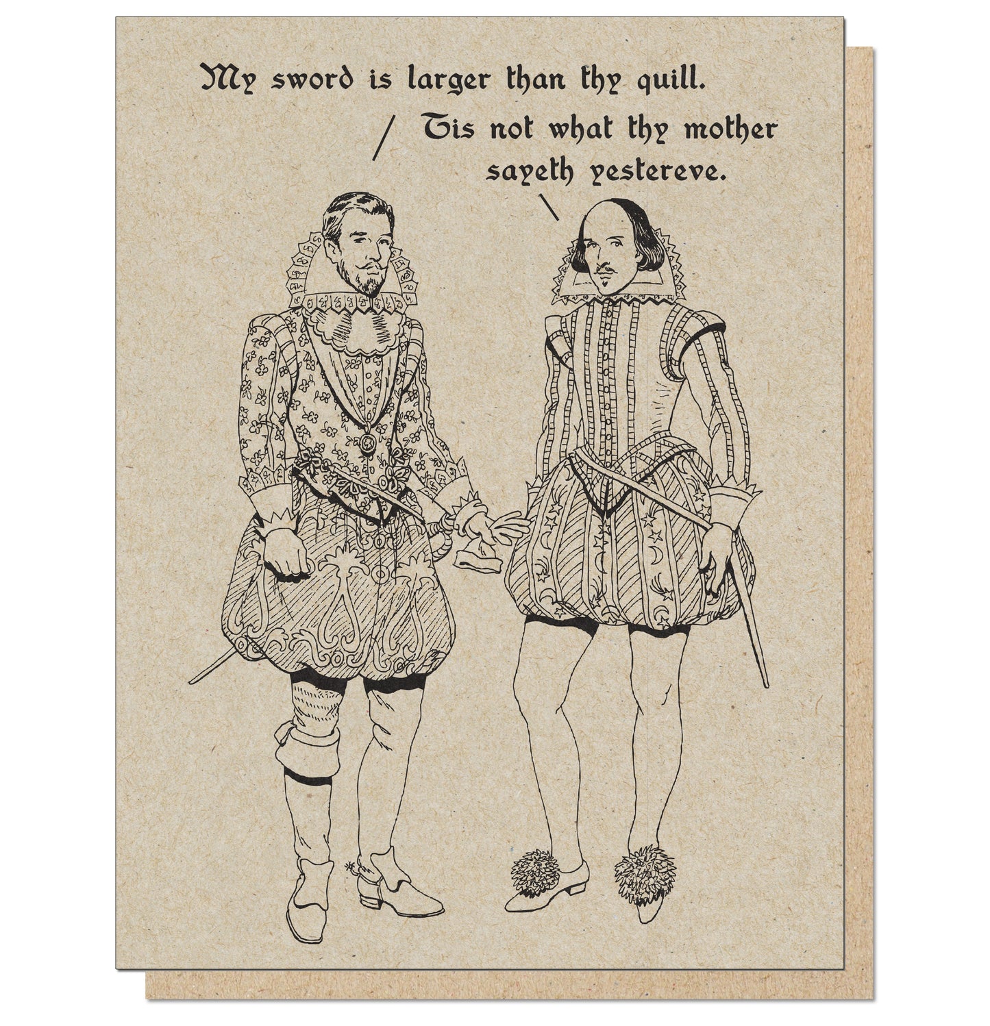 Britches & Hose: Sword vs. Quill Greeting Card