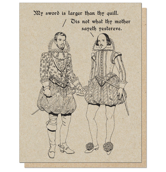 Britches & Hose: Sword vs. Quill Greeting Card