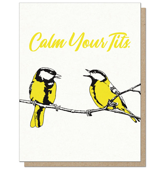 Calm Your Tits Greeting Card