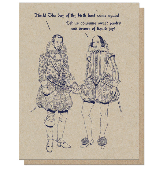 Sweet Pastry and Drams of Liquid Joy - Shakespeare Birthday Card