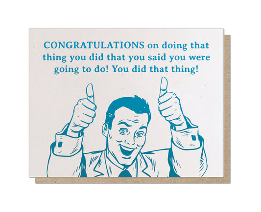 Congratulations on doing the thing