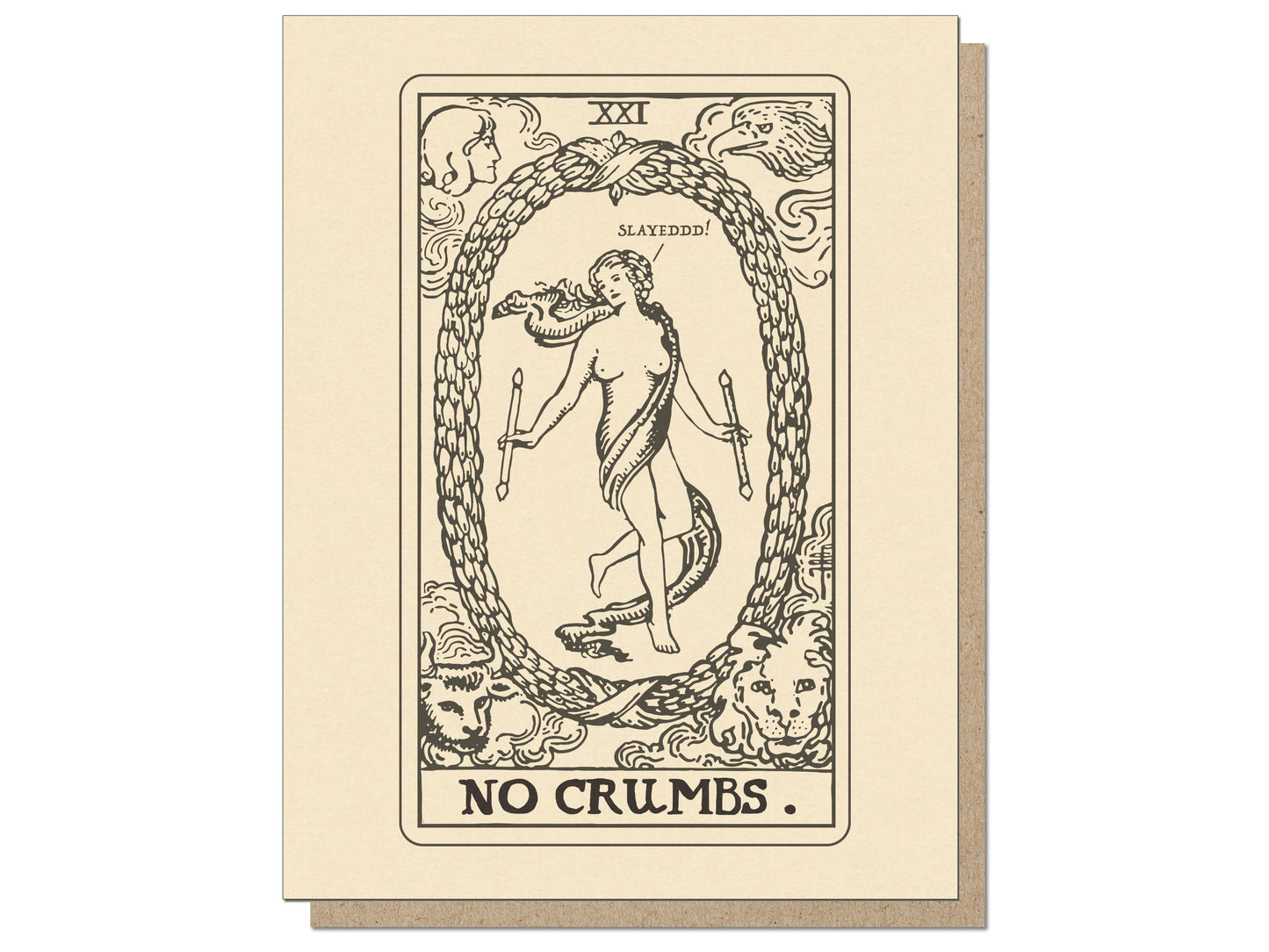 No Crumbs. Tarot Greeting Card