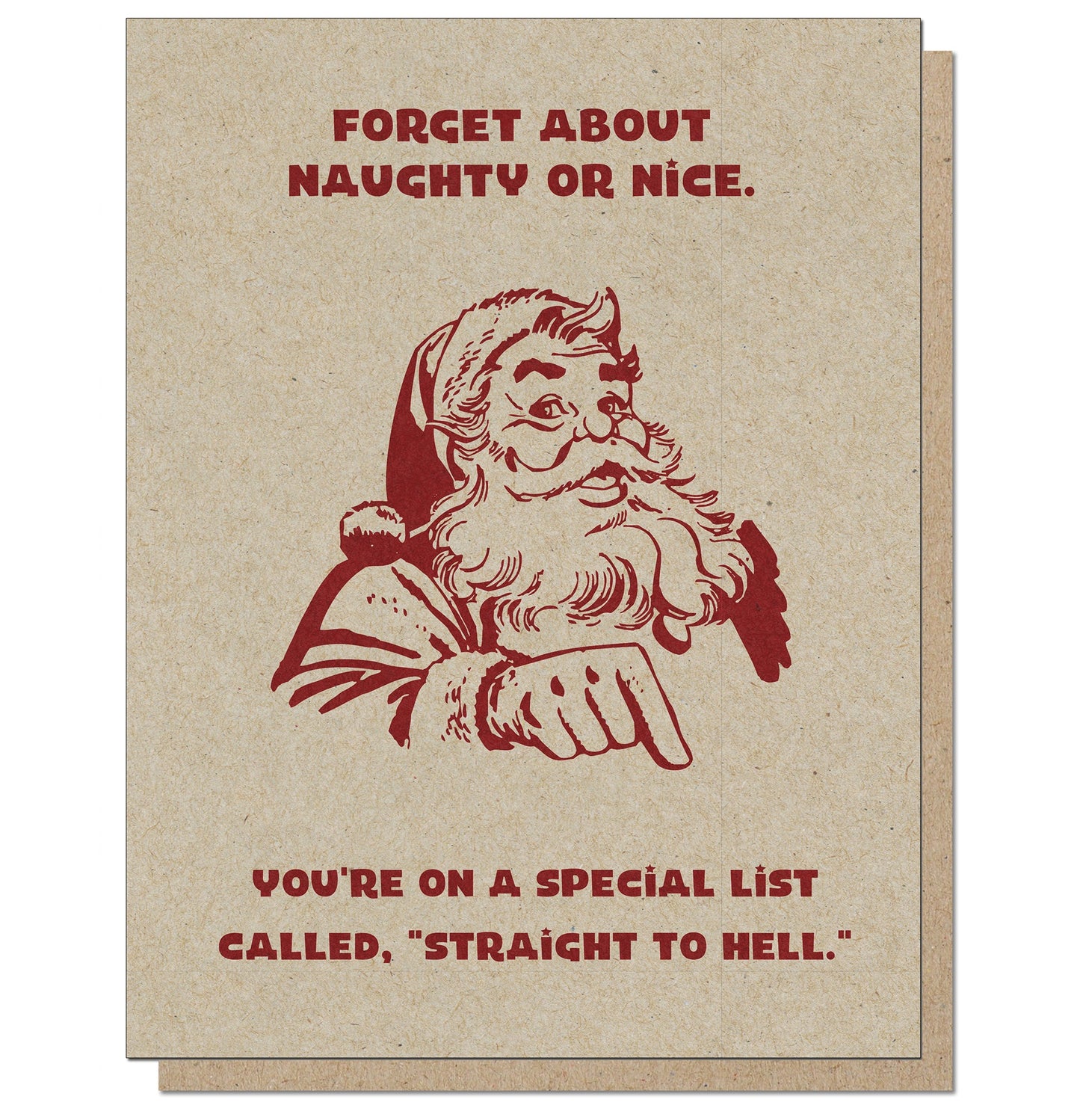 Straight to Hell Santa Holiday Card