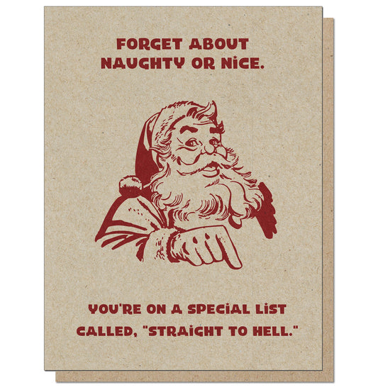 Straight to Hell Santa Holiday Card