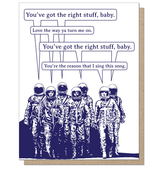 The Right Stuff 80's Lyric Mashup Greeting Card